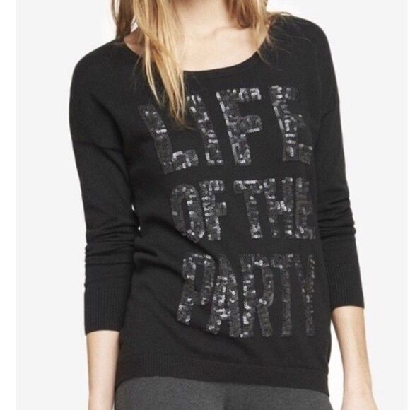 Express Life Of The Party Sequin Sweater GUC Small RM-A - Picture 1 of 5